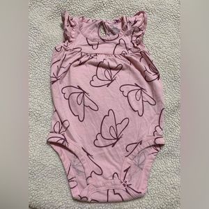 Carters 9 Month butterfly pink onesie